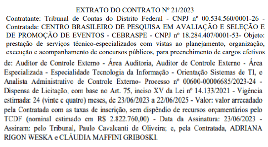 Concurso TCDF tem banca definida! As remunerações podem chegar a R$ 20 mil!