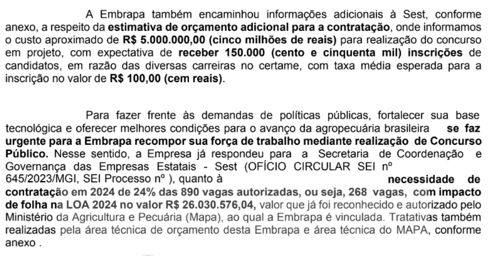 Edital do concurso EMBRAPA segue previsto para 2024, confira: